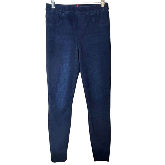 SPANX Pants - Spanx Jean-ish Ankle Leggings Women’s Sz M Blue Cotton Stretch Skinny